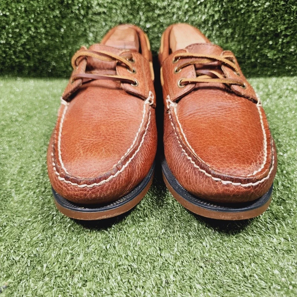 Polo Ralph Lauren Bienne Brown Leather Casual Boat Shoes Mens Size 10 D